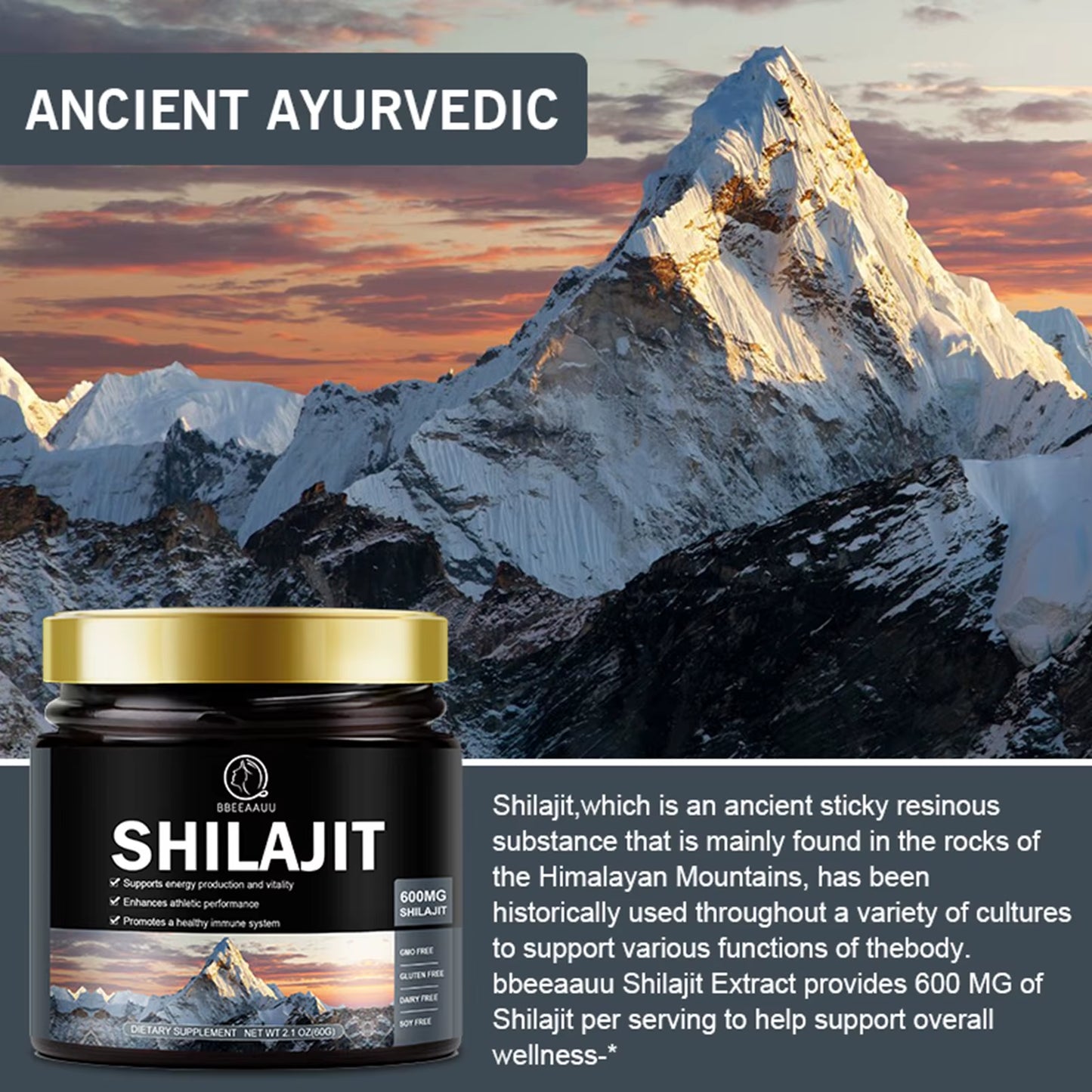 Pure Organic Shilajit Mineral Supplements
